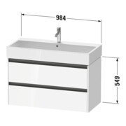 Duravit Meuble sous lavabo Ketho.2 98,4x46 cm, tau mat, 2 tiroirs, suspendu-3