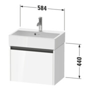 Duravit Meuble sous-lavabo Ketho.2 Compact 58,4x39x44cm, 1 tiroir, suspendu, graphite mat-3