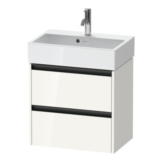 Duravit Meuble sous lavabo Ketho.2 Compact 58,4x39x54,9 cm, 2 tiroirs, suspendu, blanc brillant