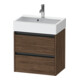 Duravit Meuble sous-lavabo Ketho.2 Compact 58,4x39x54,9 cm, 2 tiroirs, suspendu, noyer foncé-1