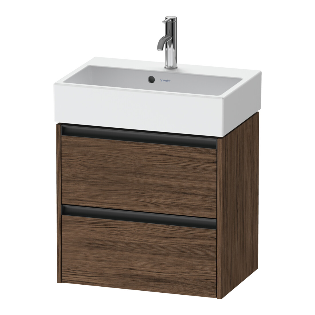 Duravit Meuble sous-lavabo Ketho.2 Compact 58,4x39x54,9 cm, 2 tiroirs, suspendu, noyer foncé