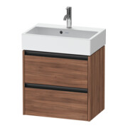 Duravit Meuble sous-lavabo Ketho.2 Compact 58,4x39x54,9 cm, 2 tiroirs, suspendu, noyer naturel