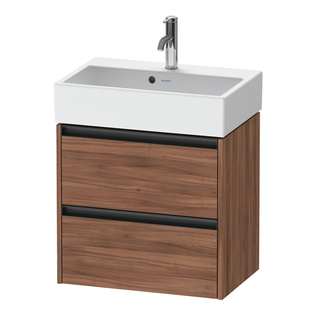 Duravit Meuble sous-lavabo Ketho.2 Compact 58,4x39x54,9 cm, 2 tiroirs, suspendu, noyer naturel
