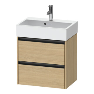 Duravit Meuble sous-lavabo Ketho.2 Compact 58,4x39x54,9cm, 2 tiroirs, suspendu, blanc œuf