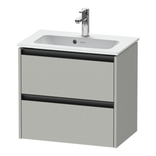 Duravit Meuble sous lavabo Ketho.2 Compact 61x39 cm, béton gris, 2 tiroirs, suspendu