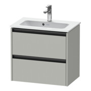 Duravit Meuble sous lavabo Ketho.2 Compact 61x39 cm, béton gris, 2 tiroirs, suspendu