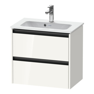 Duravit Meuble sous-lavabo Ketho.2 Compact 61x39 cm, blanc brillant, 2 tiroirs, suspendu