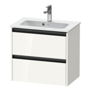 Duravit Meuble sous-lavabo Ketho.2 Compact 61x39 cm, blanc brillant, 2 tiroirs, suspendu