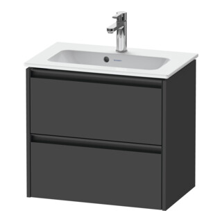 Duravit Meuble sous lavabo Ketho.2 Compact 61x39 cm, gris graphite, 2 tiroirs, suspendu