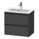 Duravit Meuble sous lavabo Ketho.2 Compact 61x39 cm, gris graphite, 2 tiroirs, suspendu-1