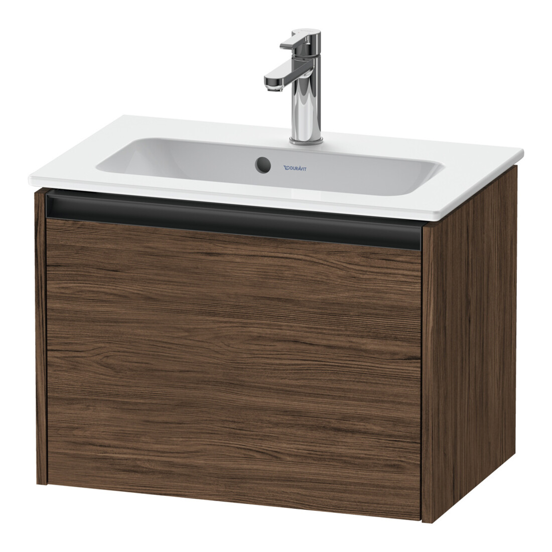 Duravit Meuble sous lavabo Ketho.2 Compact 61x39 cm, noyer foncé, 1 tiroir, suspendu