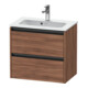Duravit Meuble sous-lavabo Ketho.2 Compact 61x39 cm, noyer naturel, 2 tiroirs, suspendu-1