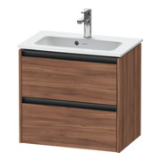 Duravit Meuble sous-lavabo Ketho.2 Compact 61x39 cm, noyer naturel, 2 tiroirs, suspendu