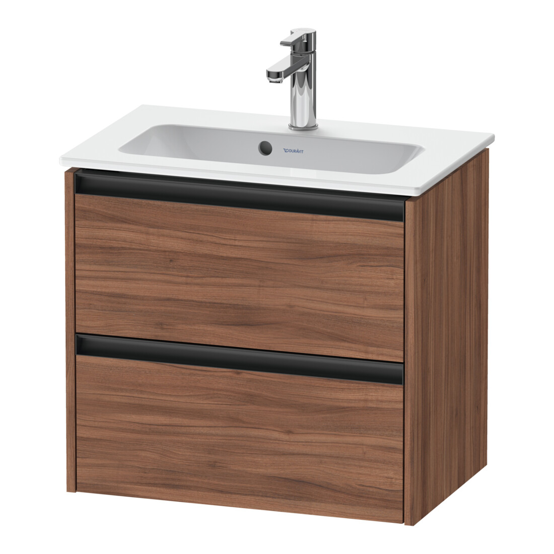 Duravit Meuble sous-lavabo Ketho.2 Compact 61x39 cm, noyer naturel, 2 tiroirs, suspendu