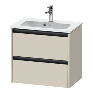Duravit Meuble sous lavabo Ketho.2 Compact 61x39 cm, tau mat, 2 tiroirs, suspendu