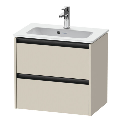 Duravit Meuble sous lavabo Ketho.2 Compact 61x39 cm, tau mat, 2 tiroirs, suspendu