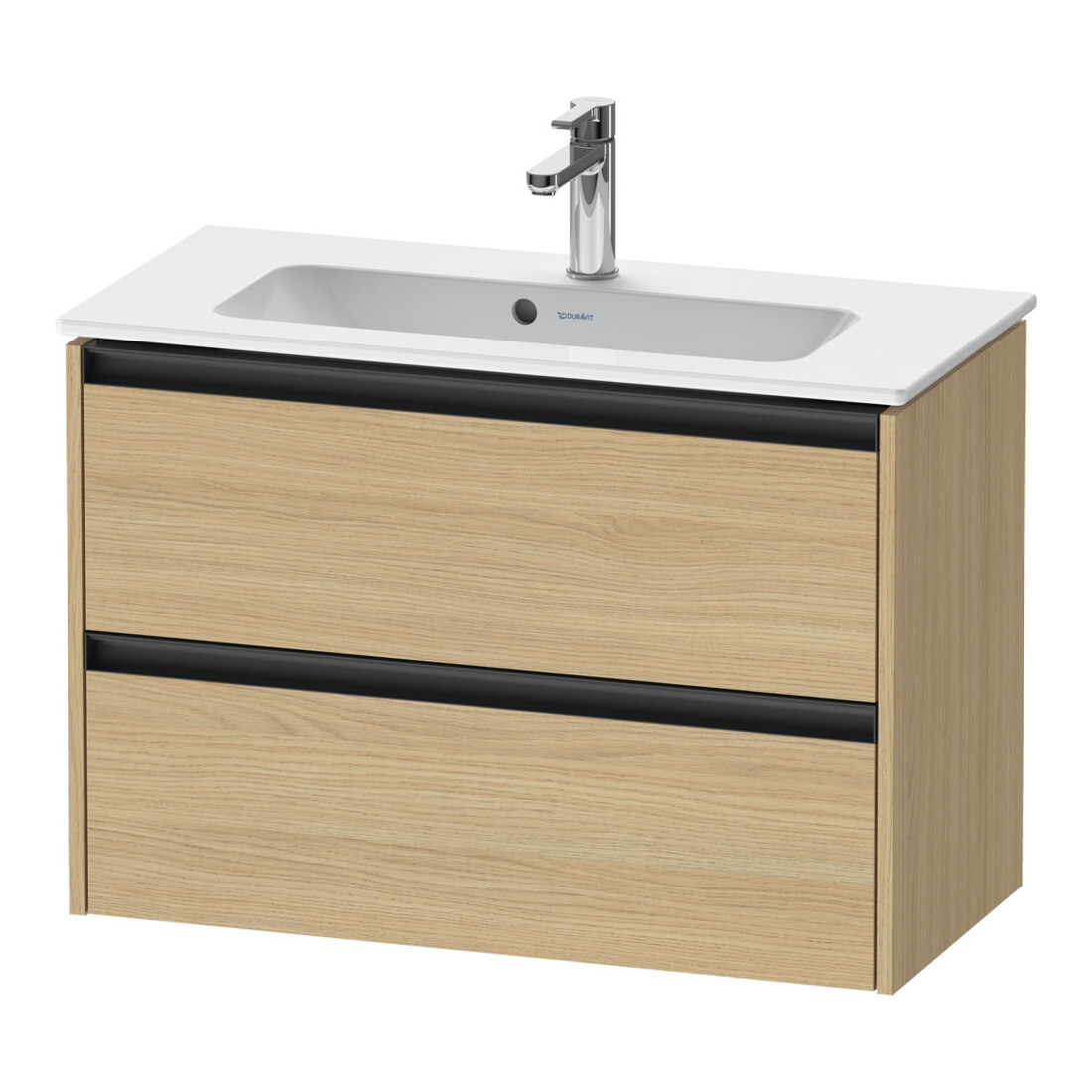 Duravit Meuble sous lavabo Ketho.2 Compact 81x39 cm, blanc œuf, 2 tiroirs, suspendu