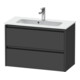 Duravit Meuble sous lavabo Ketho.2 Compact 81x39 cm, graph ma, 2 tiroirs, suspendu-1
