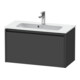 Duravit Meuble sous lavabo Ketho.2 Compact 81x39 cm, graphite mat, 1 tiroir, suspendu-1