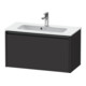 Duravit Meuble sous lavabo Ketho.2 Compact 81x39 cm, graphite mat, 1 tiroir, suspendu-1