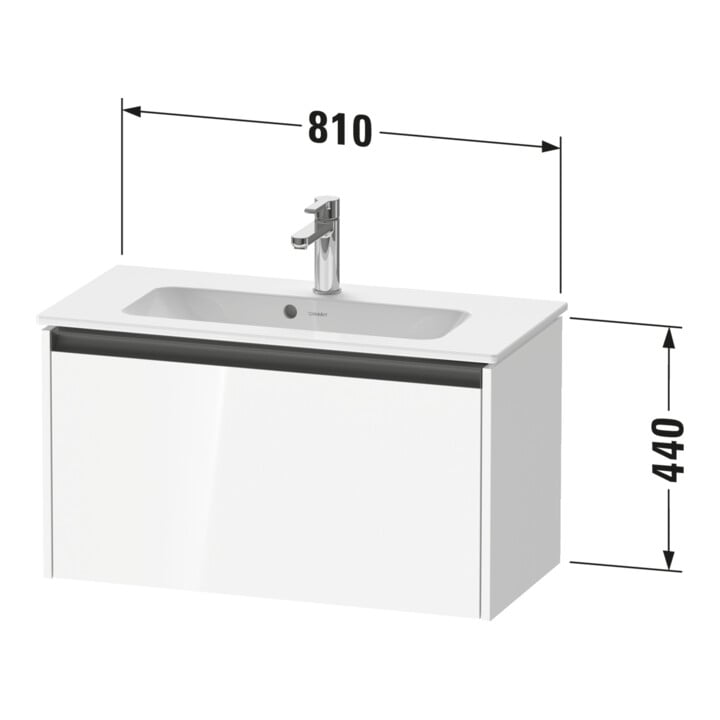 Duravit Meuble sous lavabo Ketho.2 Compact 81x39 cm, marbre œuf, 1 tiroir, suspendu