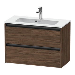 Duravit Meuble sous lavabo Ketho.2 Compact 81x39 cm, noyer foncé, 2 tiroirs, suspendu