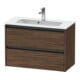 Duravit Meuble sous lavabo Ketho.2 Compact 81x39 cm, noyer foncé, 2 tiroirs, suspendu-1