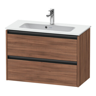 Duravit Meuble sous-lavabo Ketho.2 Compact 81x39 cm, Noyer Naturel, 2 tiroirs, suspendu