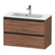Duravit Meuble sous-lavabo Ketho.2 Compact 81x39 cm, Noyer Naturel, 2 tiroirs, suspendu-1