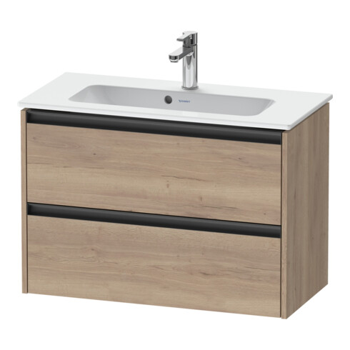 Duravit Meuble sous-lavabo Ketho.2 Compact 81x39 cm, œuf marbré, 2 tiroirs, suspendu