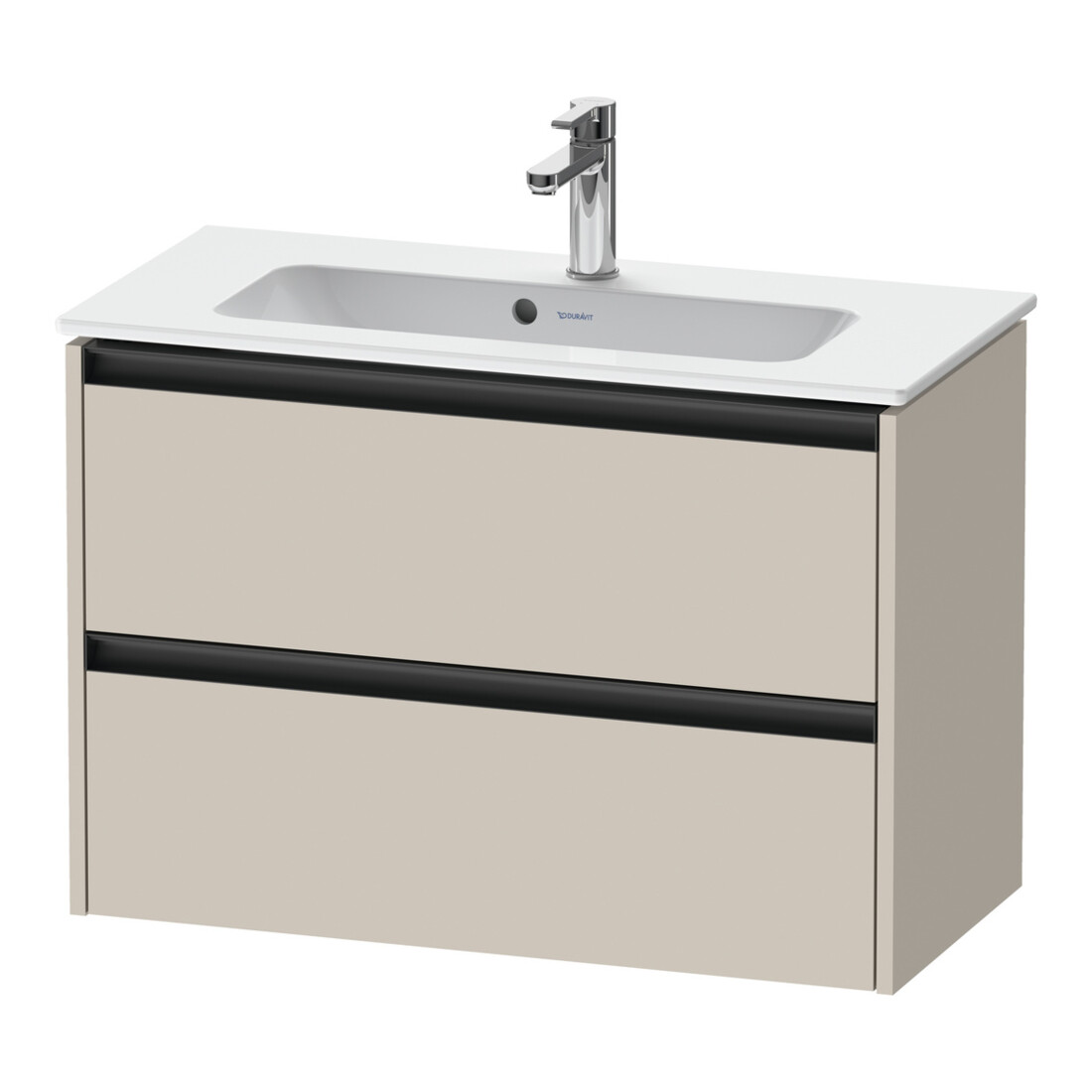 Duravit Meuble sous lavabo Ketho.2 Compact 81x39 cm, taupe, 2 tiroirs, suspendu