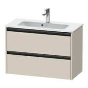 Duravit Meuble sous lavabo Ketho.2 Compact 81x39 cm, taupe mat, 2 tiroirs, suspendu