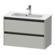 Duravit Meuble sous-lavabo Ketho.2 Compact 81x39cm, béton gris, 2 tiroirs, suspendu-1