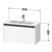 Duravit Meuble sous lavabo Ketho.2 Compact 81x39cm, blanc mat, 1 tiroir, suspendu-3