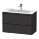 Duravit Meuble sous-lavabo Ketho.2 Compact 81x39cm, graphite mat, 2 tiroirs, suspendu-1