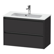 Duravit Meuble sous-lavabo Ketho.2 Compact 81x39cm, graphite mat, 2 tiroirs, suspendu