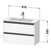 Duravit Meuble sous-lavabo Ketho.2 Compact 81x39cm, graphite mat, 2 tiroirs, suspendu-3
