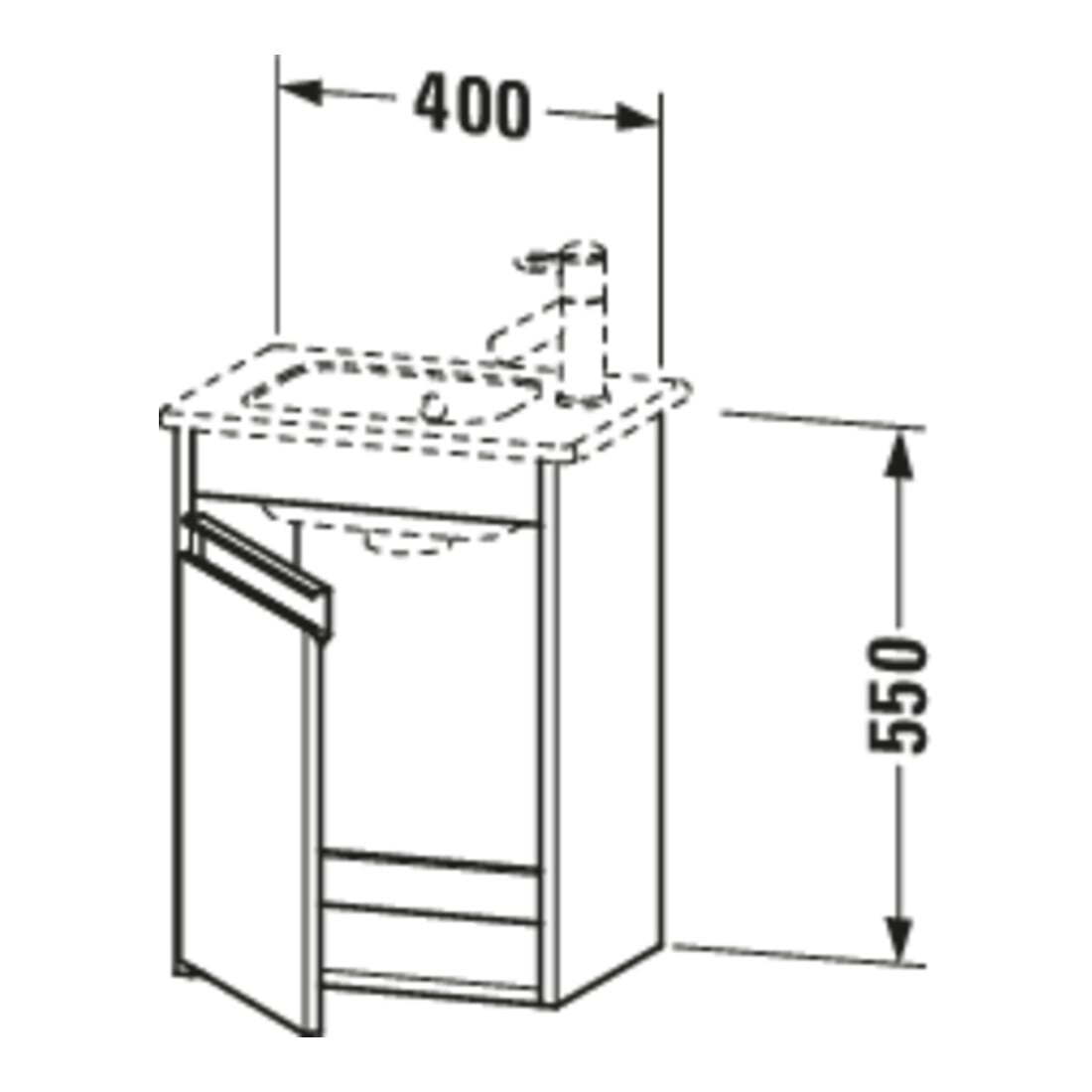 Duravit Meuble sous-lavabo Ketho 40x28,5x55 cm, suspendu, porte gauche, basalte mat