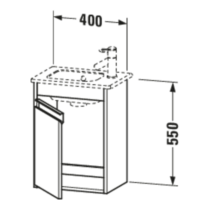 Duravit Meuble sous-lavabo Ketho 40x28,5x55 cm, suspendu, T dr, basalte mat