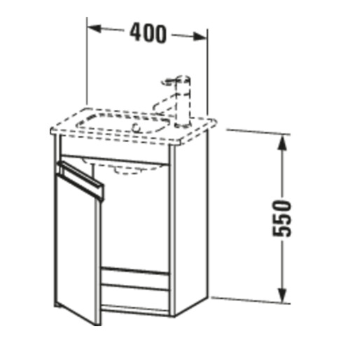 Duravit Meuble sous-lavabo Ketho 40x28,5x55 cm, suspendu, T g, graphite mat