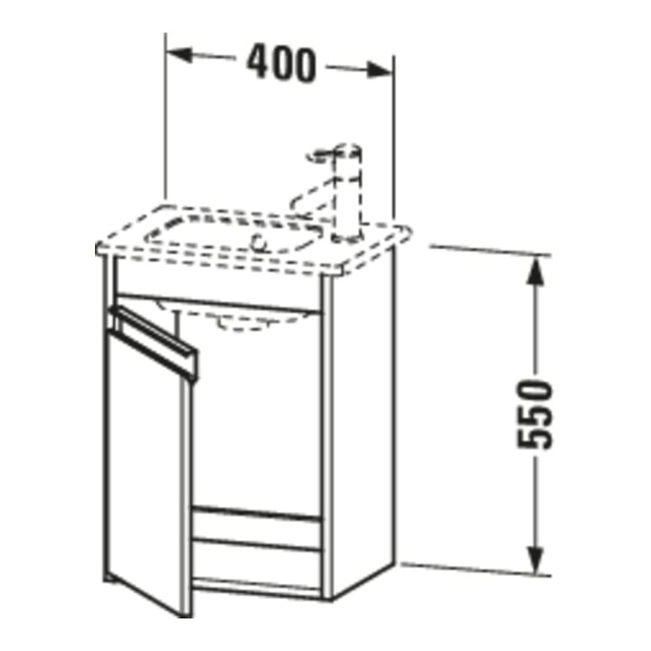 Duravit Meuble sous-lavabo Ketho 40x28,5x55 cm, suspendu, T g, graphite mat