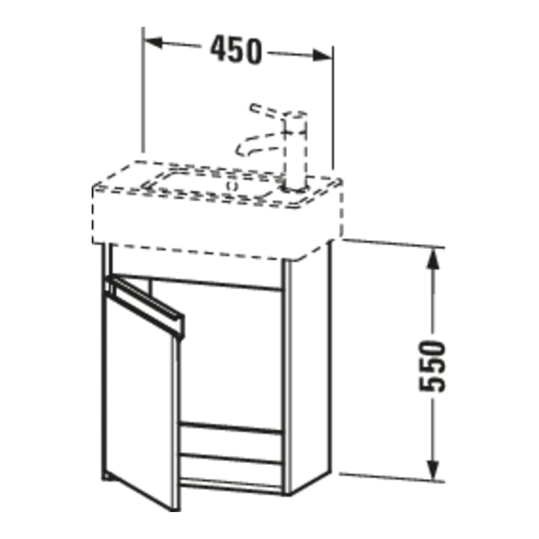 Duravit Meuble sous-lavabo Ketho 45x22,5x55 cm, suspendu, T dr, noyer foncé