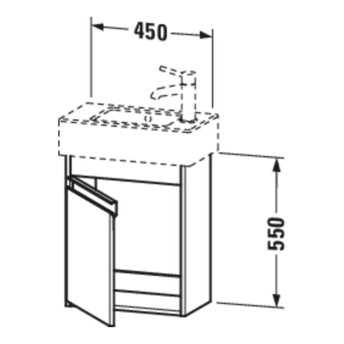 Duravit Meuble sous-lavabo Ketho 45x22,5x55 cm, suspendu, T droite, basalte mat