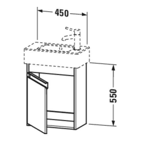Duravit Meuble sous lavabo Ketho 45x22,5x55 cm, suspendu, T gauche, chêne noir