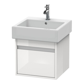 Duravit Meuble sous lavabo Ketho 45x44 cm, blanc brillant, 1 tiroir, suspendu