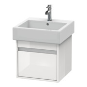 Duravit Meuble sous lavabo Ketho 45x44 cm, blanc brillant, 1 tiroir, suspendu