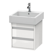 Duravit Meuble sous-lavabo Ketho 45x44 cm, blanc brillant, 2 tiroirs, suspendu
