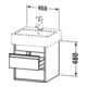 Duravit Meuble sous-lavabo Ketho 45x44 cm, gris mat, 2 tiroirs, suspendu