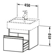 Duravit Meuble sous lavabo Ketho 45x44 cm, noyer foncé, 1 tiroir, suspendu-3