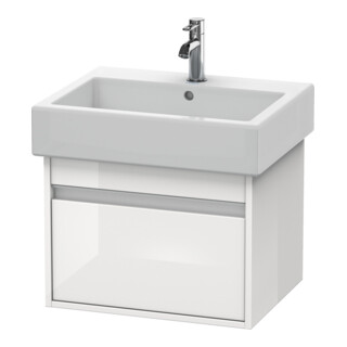 Duravit Meuble sous-lavabo Ketho 55x44 cm, blanc brillant, 1 tiroir, suspendu
